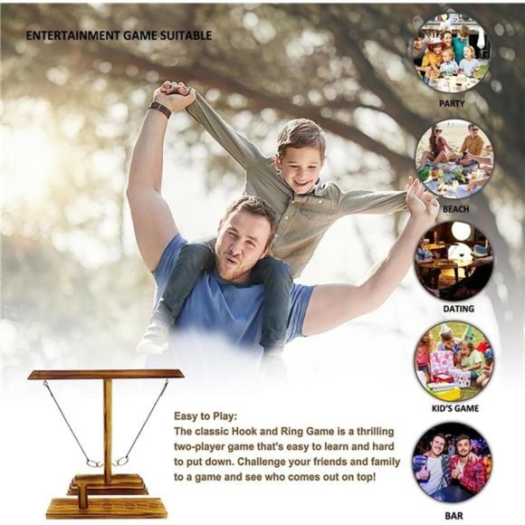 Hook and Ring Game for Adults - Hook and Ring Interactive Game with Shot Ladders - Picture 3 of 6